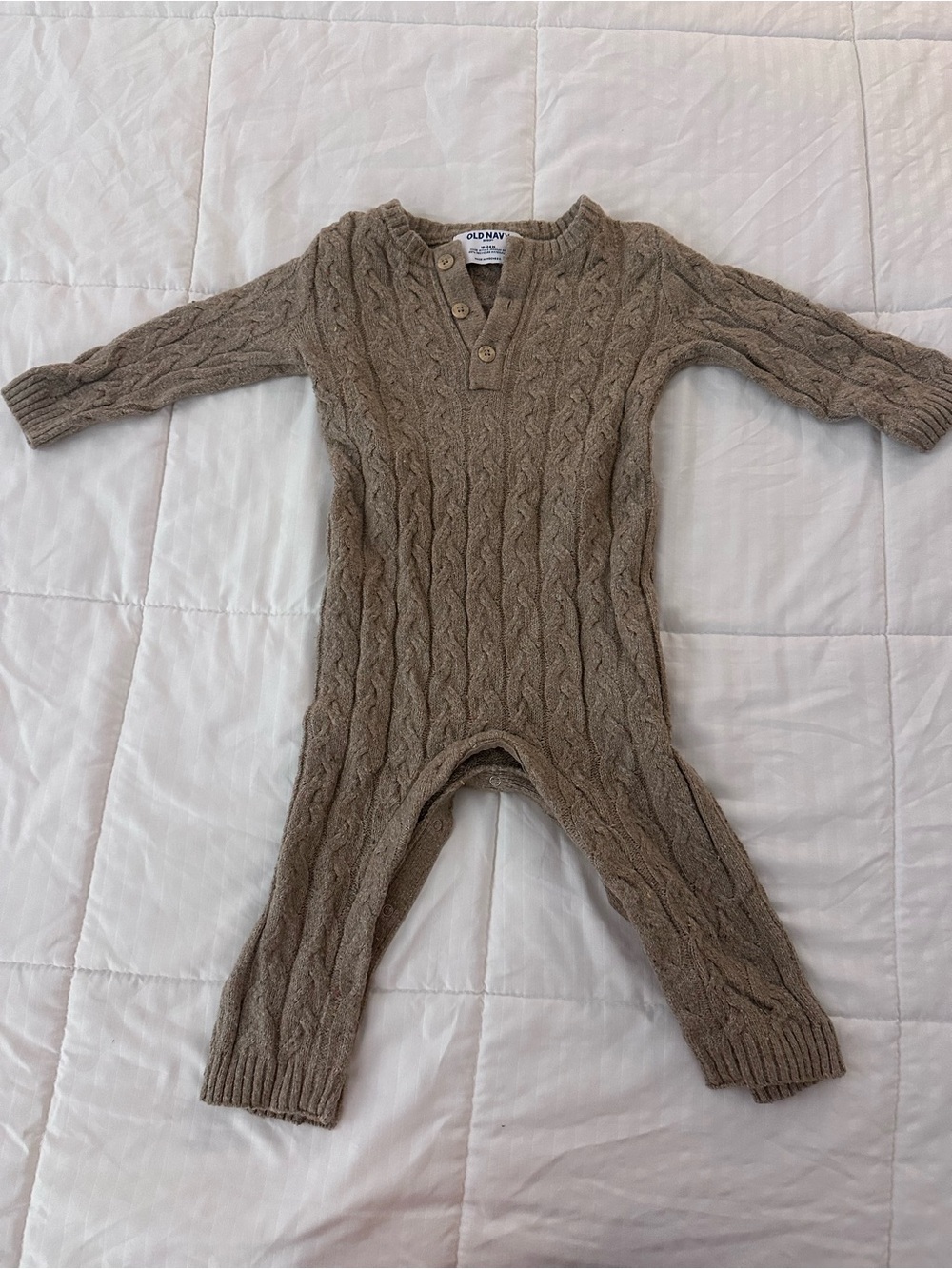 Old Navy Taupe Cable-Knit Infant One-Piece